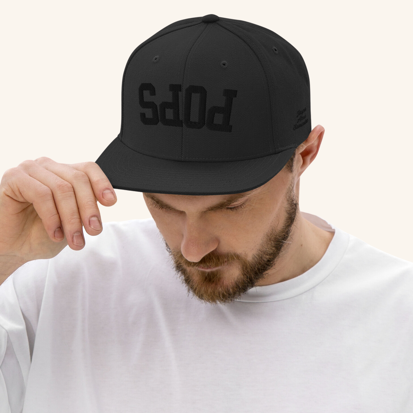 DADA Upside Down Black/Black Personalized Embroidered Snapback Hat