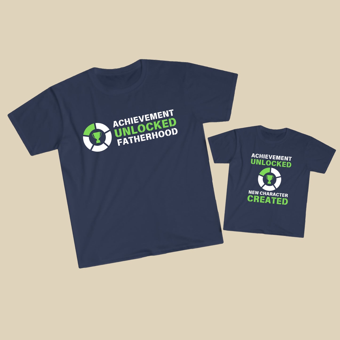 Achievement Unlocked Fatherhood & New Character Shirt Set