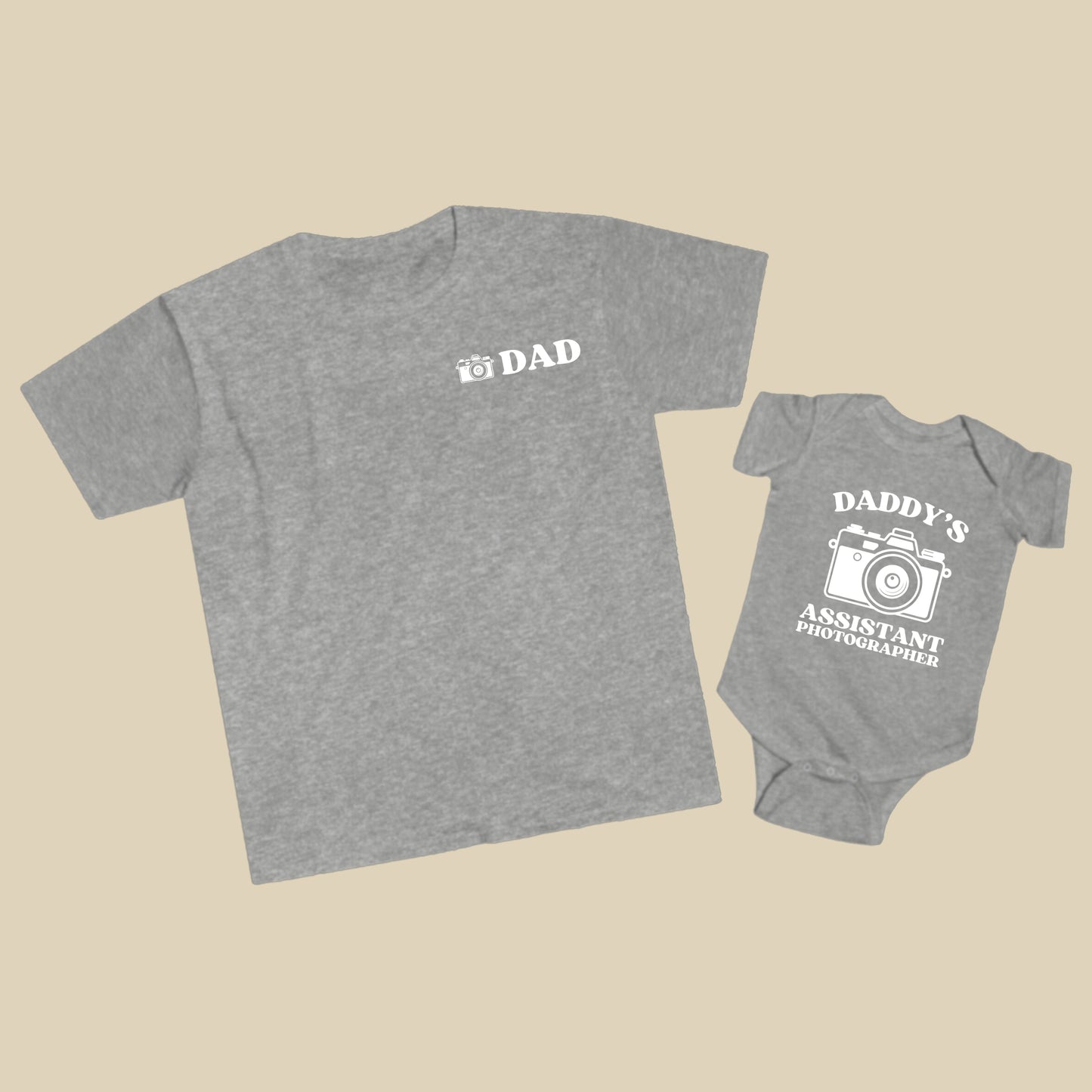 Photography Dad & Assistant Photographer Shirt Set