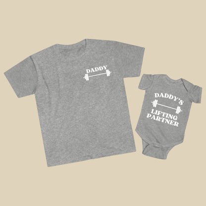 Weight Lifting Dad Personalized Shirt Set