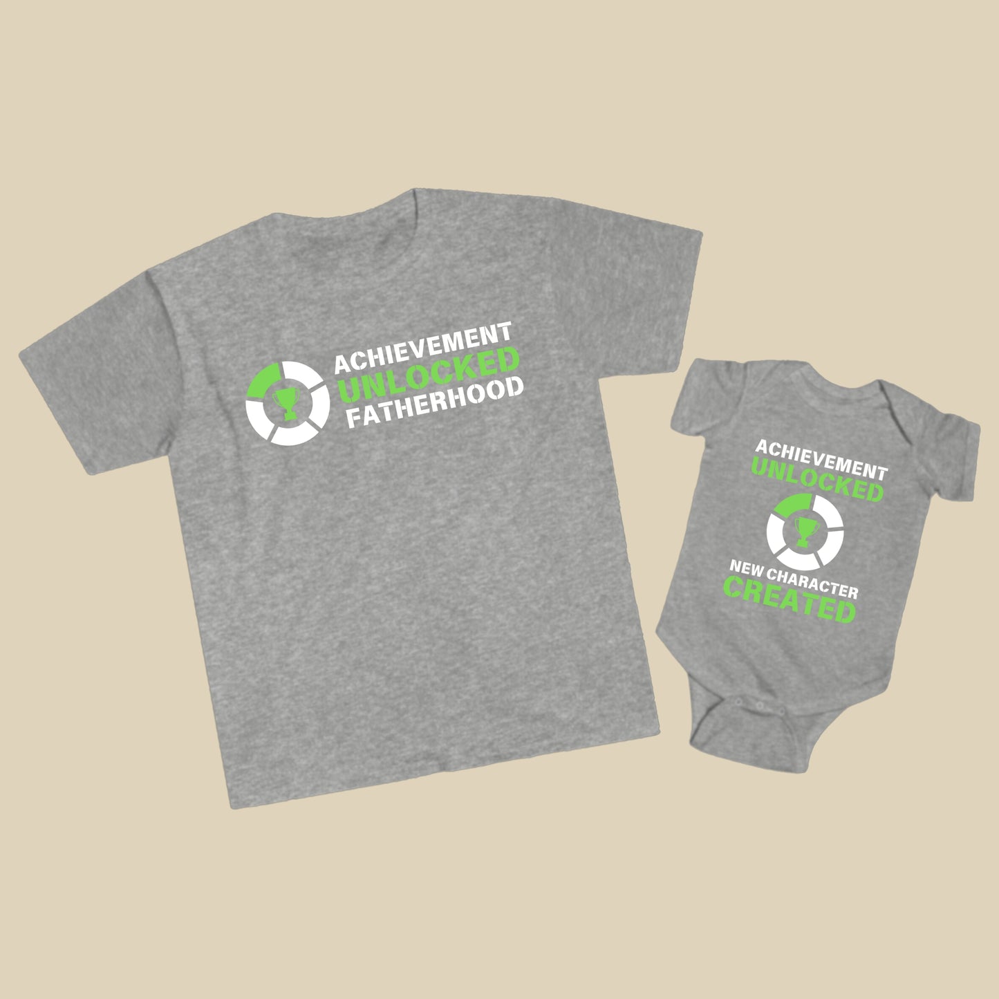 Achievement Unlocked Fatherhood & New Character Shirt Set