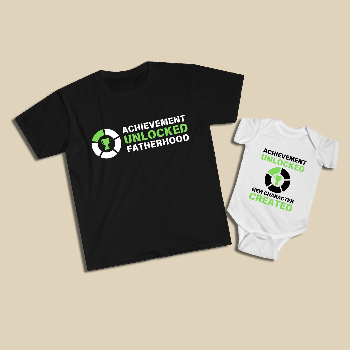 Achievement Unlocked Fatherhood & New Character Shirt Set