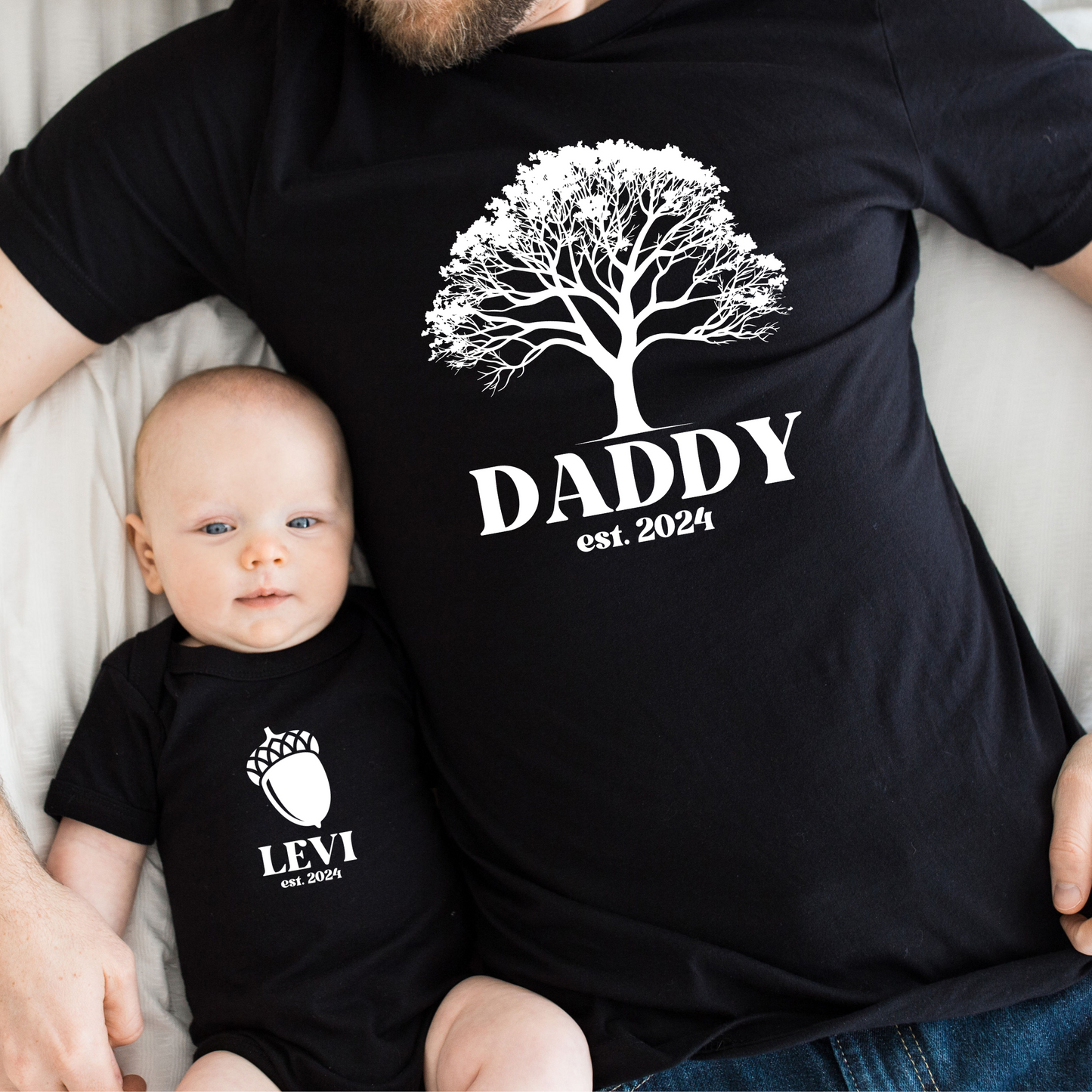 Personalized Tree and Acorn Shirt Set