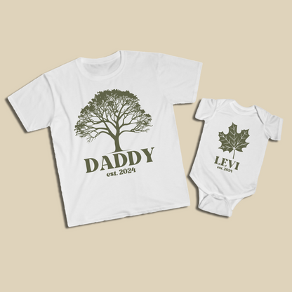 Personalized Tree and Maple Leaf Shirt Set