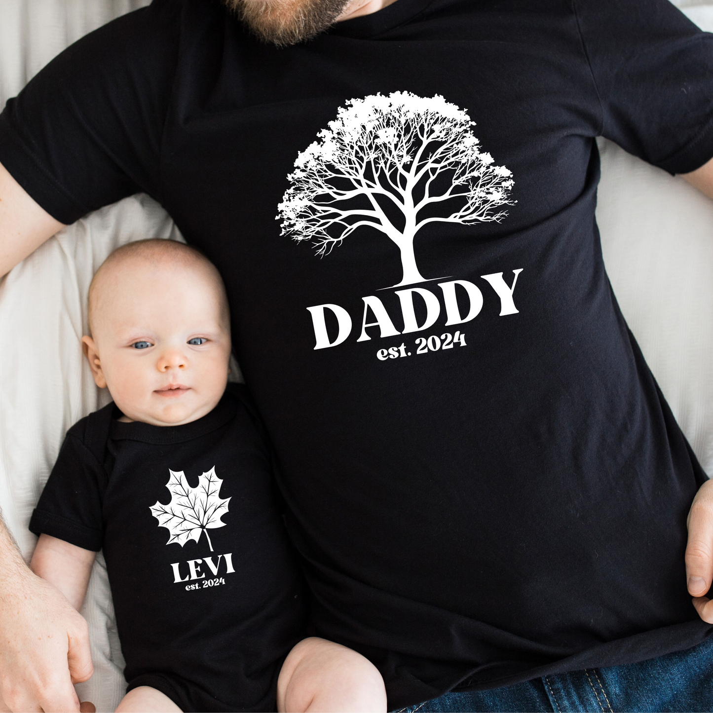 Personalized Tree and Maple Leaf Shirt Set