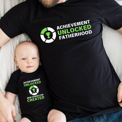 Achievement Unlocked Fatherhood & New Character Shirt Set