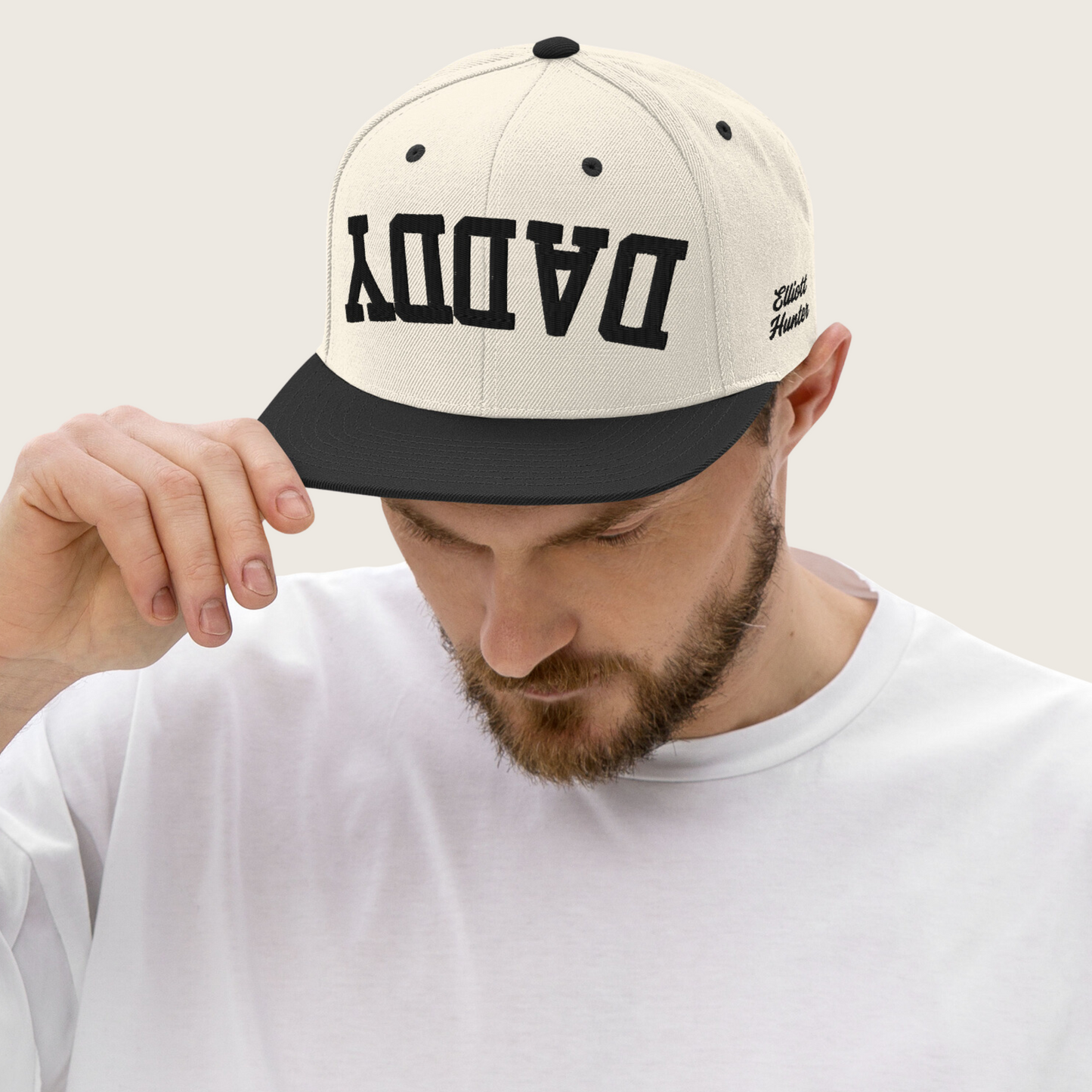 DADA Upside Down Cream/Black Personalized Embroidered Snapback Hat