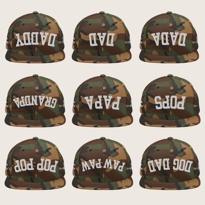 DADA Upside Down Camo Personalized Embroidered Snapback Hat