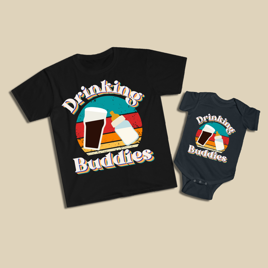 Drinking Buddies Retro Shirt Set