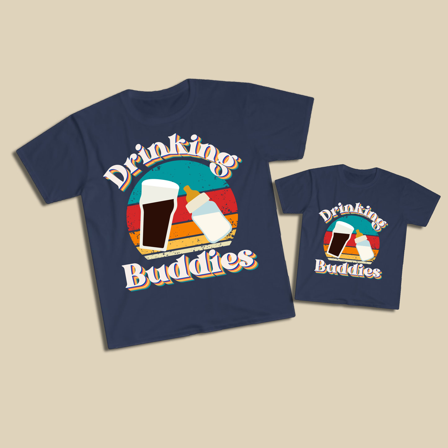 Drinking Buddies Retro Shirt Set