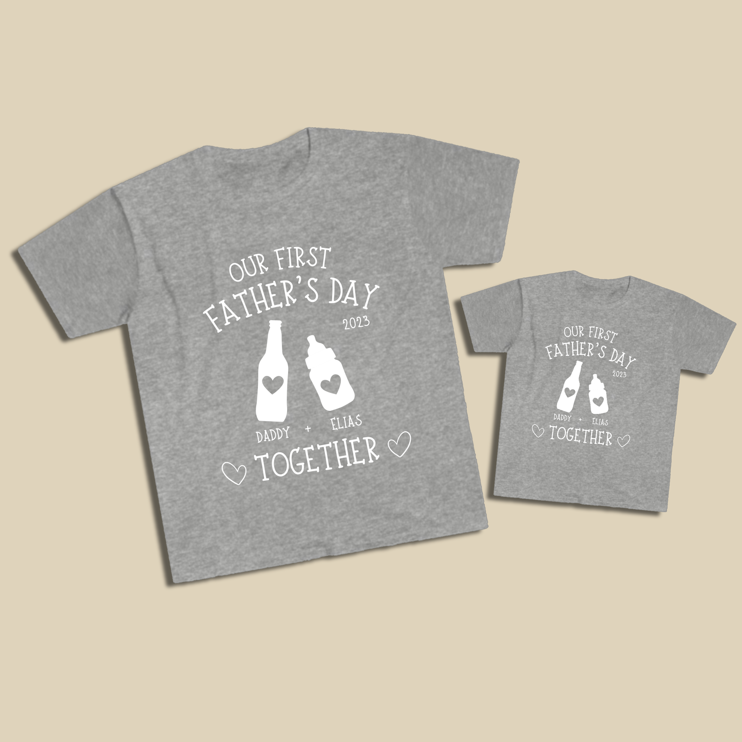 First Father's Day Together Personalized Shirt Set