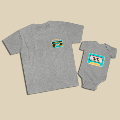 Boom Box & Cassette Tape Shirt Set