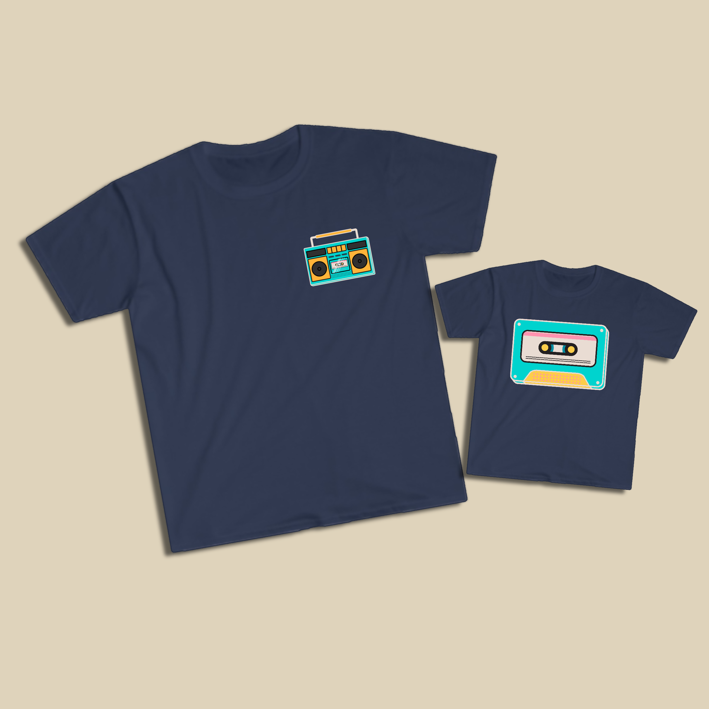 Boom Box & Cassette Tape Shirt Set