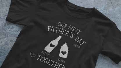 First Father's Day Together Personalized Shirt Set